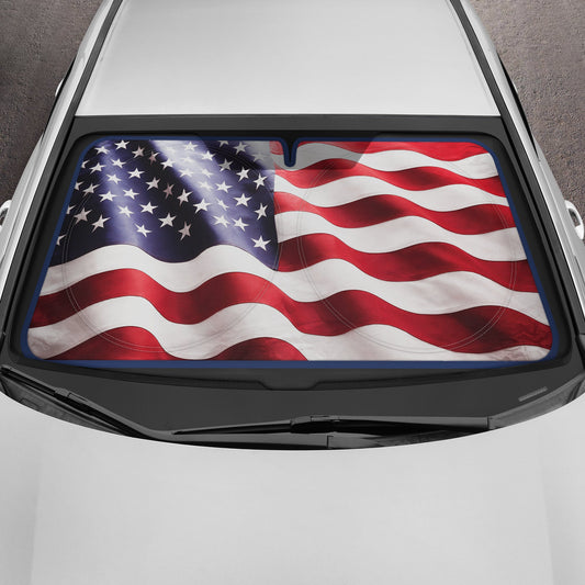 MotorTrend USA Amerikanische Flagge Front Windschutzscheibe Sonnenschirm - Medium (65' x 33')