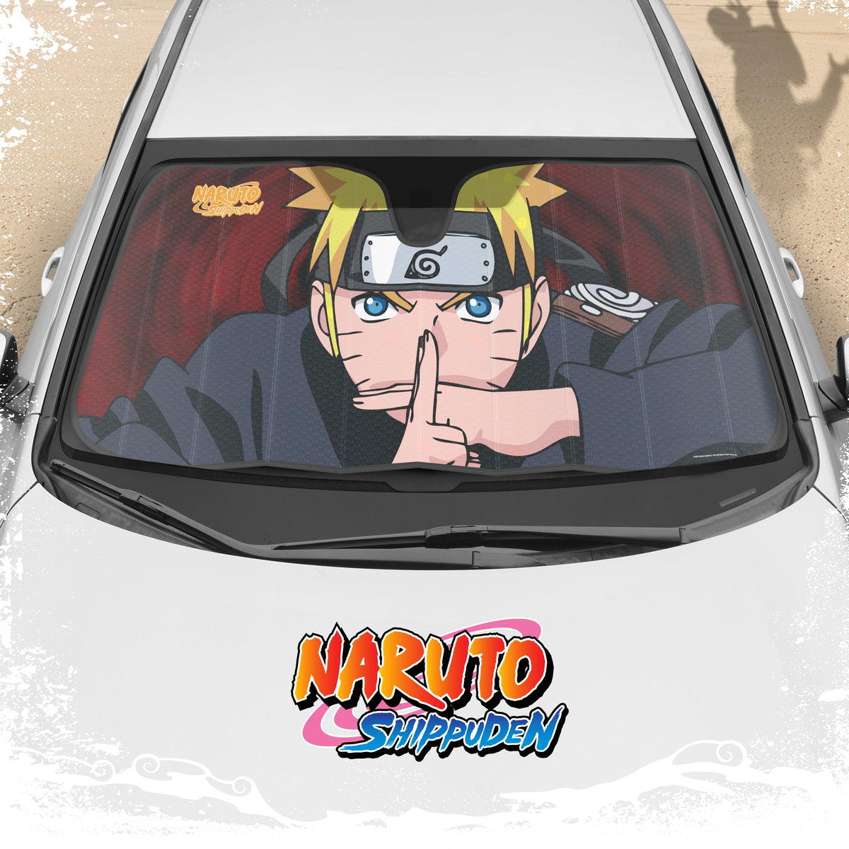 Naruto Shippuden Offiziell lizenzierte Windschutzscheibe Sonnenschutz - Car Sun Shade passt die meisten Autos, LKWs, SUV, & Van - Akatsuki Naruto Merch & Anime Zubehör für Autos - Sunshade Auto Windschutzscheibe - 57 'x 27'