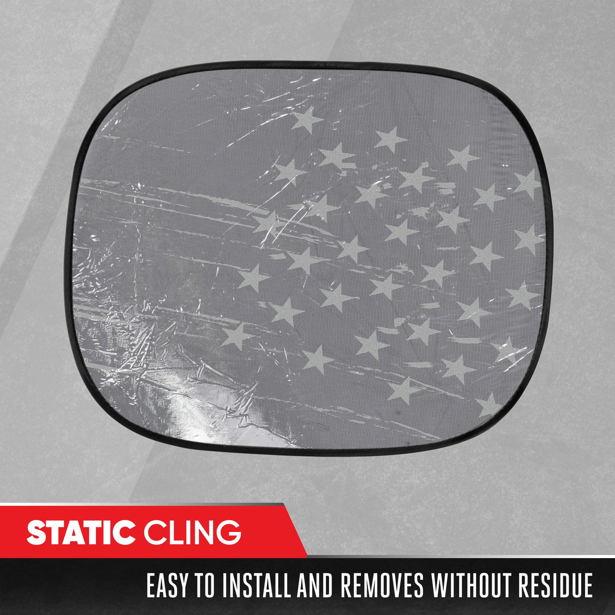 MotorTrend 2-Pack EasyCling Amerikanische Vintage Black US Flag Window Sonnenschirme (18' x 14')