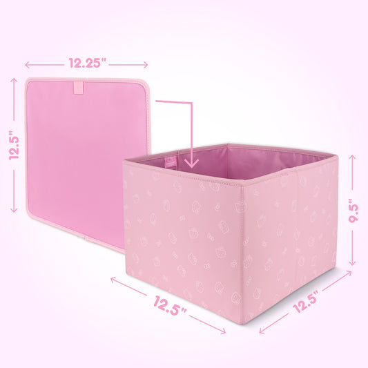 Sanrio Hello Kitty Car Trunk Organizer und Lagerbehälter - Zusammenklappbare einfache Kompartiment bequeme Schwerlast, Fold Up für einfache Aufbewahrungsbox, Automotive Seat Cargo Groceries Tools - 12,5L x 12,5W x 9H