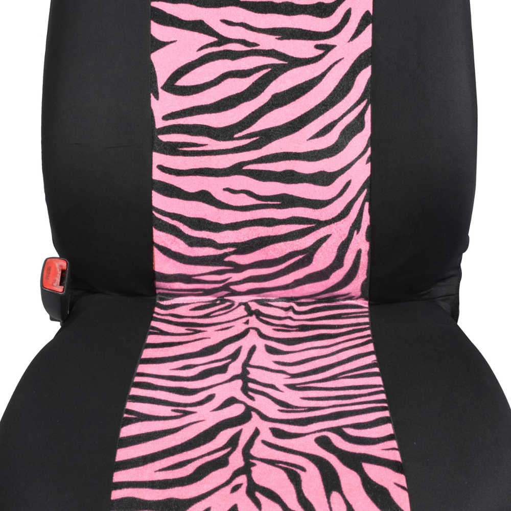 BDK 12-Piece Pink Tiger Vordersitzbezüge, Rücksitzbezüge, Sitzgurtpads und Lenkradbezüge (Fits 14.5' - 15.5')