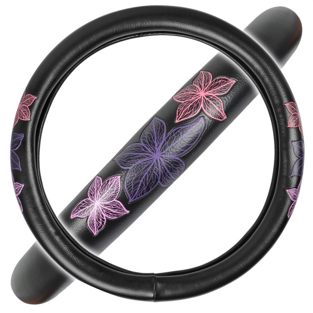 BDK GripGrab Comfort Grip Pink / Purple Flowers Lenkradabdeckung (Fits 14.5' 15.5')