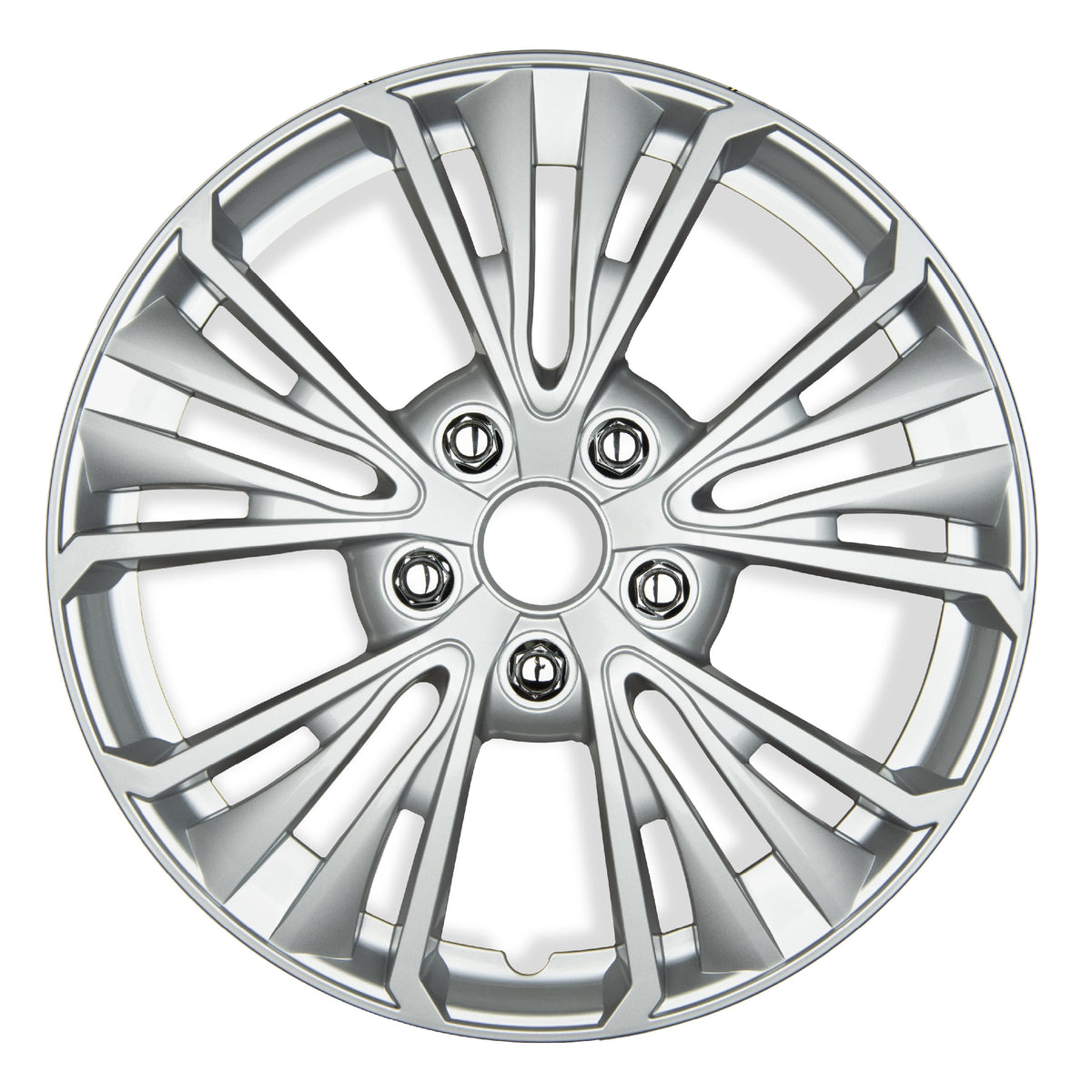 BDK 16 Zoll Hubcaps Set von 4 - OEM Ersatz Snap-On Wheel Rim Covers - Universal Fit Car Wheel Cover für Autos, LKW, SUV, Vans langlebig ABS 5-Spoke Silver Hub-Cap Car Zubehör Außen