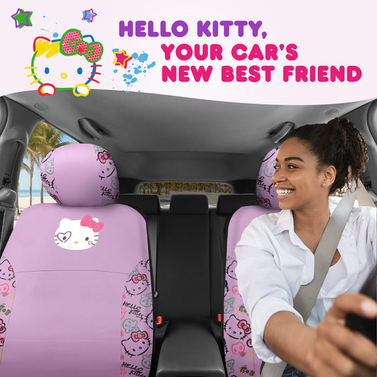Hello Kitty Car Seat Covers - Niedliche Purple Seat Covers, Autozubehör Geschenk Hello Kitty Zubehör 2pc Lavendel Car Seat Covers