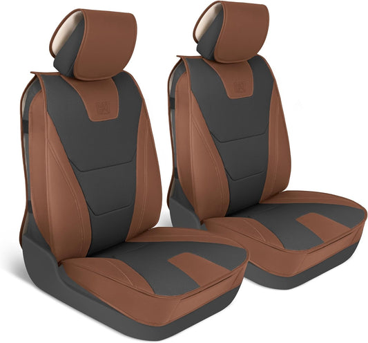 CAT® Edge Deluxe Car Seat Covers für Vordersitze - Premium Zwei-Tone Faux Ledersitz Abdeckungen für Autos mit Universal Fit, Robuste Autositz Abdeckungen für LKW, Innensitz Abdeckungen für SUV
