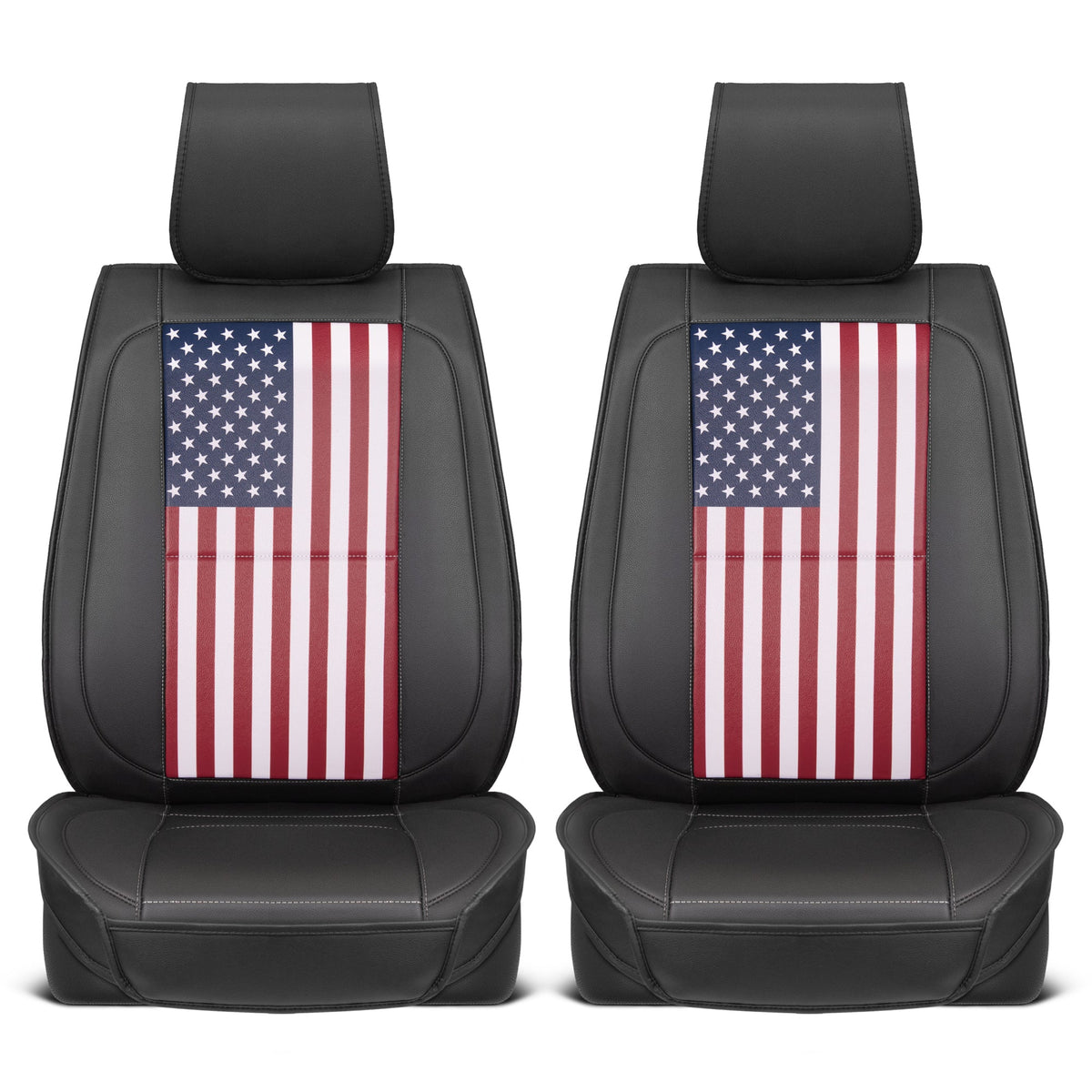 MotorBox American Flag Seat Abdeckungen für LKW, Autos und SUV - Napa Leder US Car Seat Abdeckungen American Flag Truck Zubehör - Car Seat Abdeckung Patriotic American Flag Car Zubehör Autositz Protektor