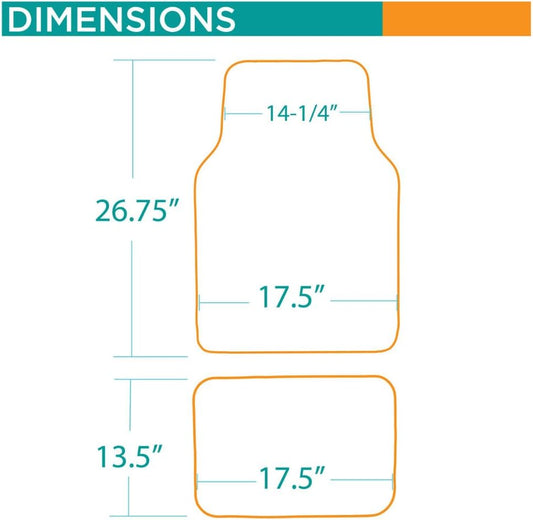 BDK Design Teppich Auto Bodenmatten Vorder- und Hinterbau mit Gummirücken-Universalsitz, 4 Stück Set (Mehrere Designs)
