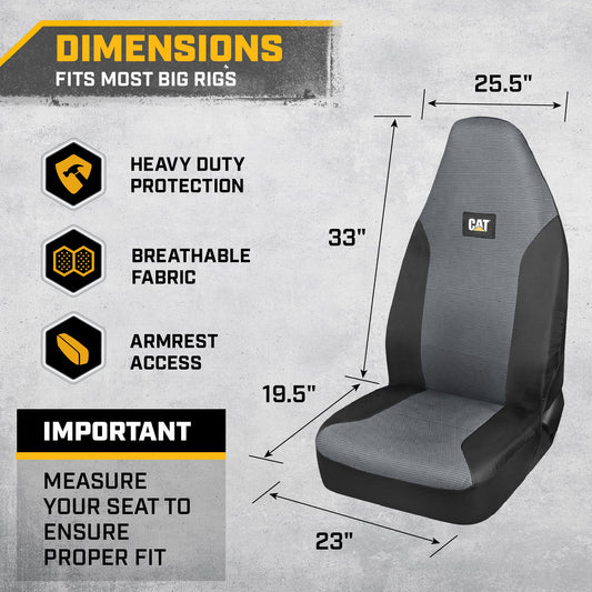 CATTM Semi Truck Seat Covers - Heavy Duty Interior Zubehör für große Rigs, 18 Wheelers & Semis - Breathable Mesh Universal Fit Truck Zubehör für Semi Trucks - Bestes Zubehör für Long Haul Trucker