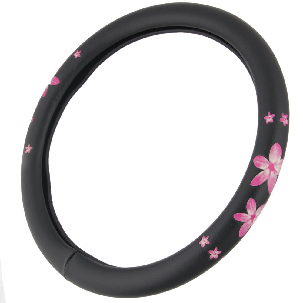 BDK Pink Hawaiian Flowers Lenkrad Abdeckung (Fits 14.5' - 15.5')