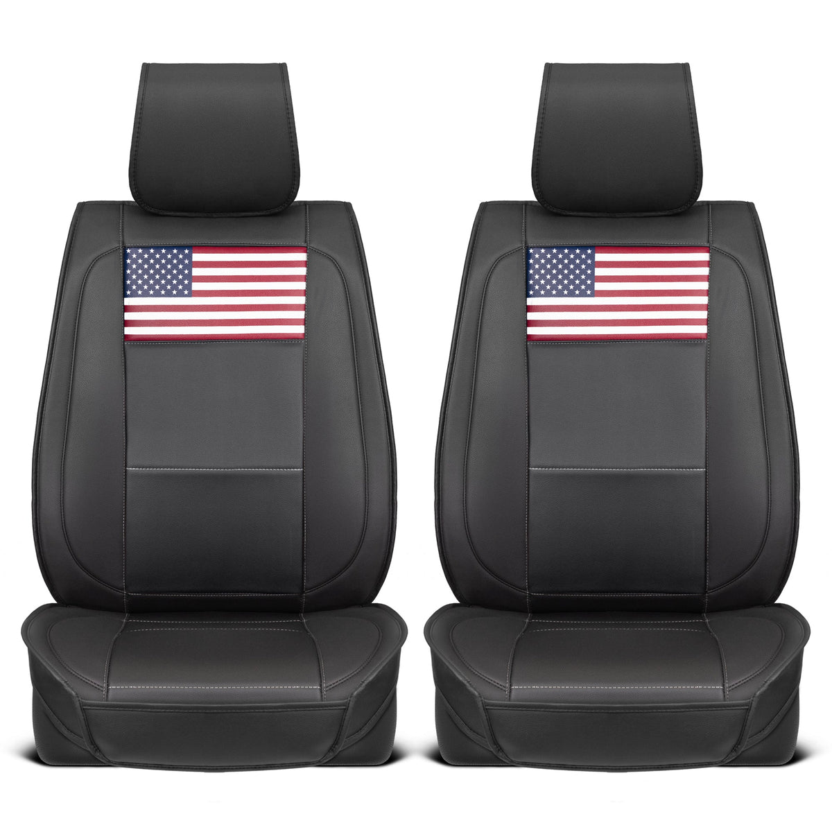 MotorBox American Flag Seat Abdeckungen für LKW, Autos und SUV - Napa Leder US Car Seat Abdeckungen American Flag Truck Zubehör - Car Seat Abdeckung Patriotic American Flag Car Zubehör Autositz Protektor