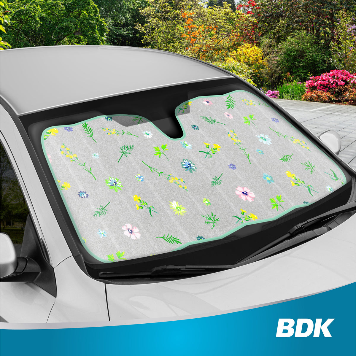 BDK Pastellblüten Front Windschutzscheibe Sonnenschirm mit Lagerband (57 'x 27')