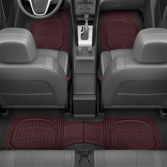 MotorTrend 3-Piece FlexTough Deep Dish Vorderbodenmatten und Hinterbodenmatte - Heavy Duty, All Weather, Trimmen Sie, um zu passen