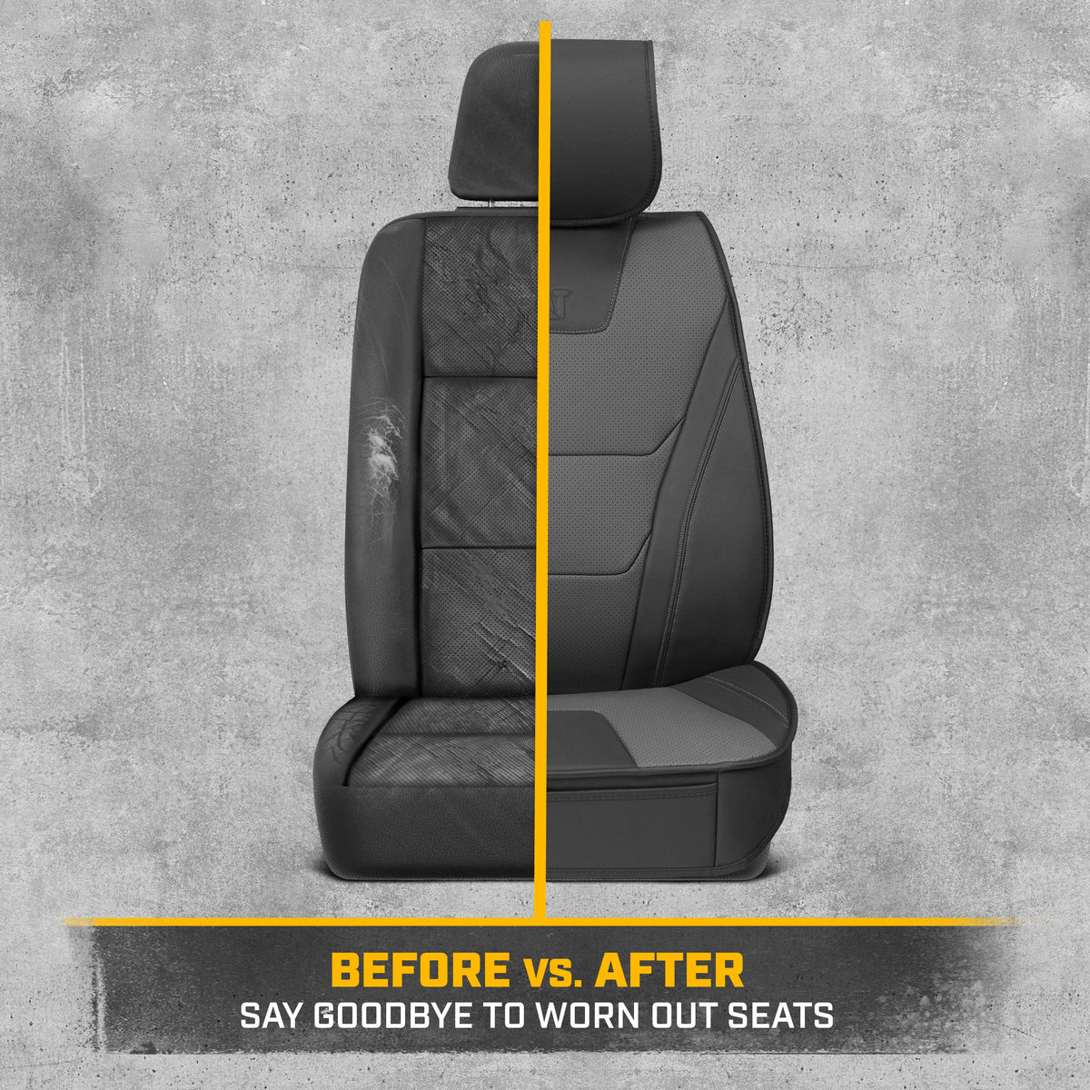 CAT® Edge Deluxe Car Seat Covers für Vordersitze - Premium Zwei-Tone Faux Ledersitz Abdeckungen für Autos mit Universal Fit, Robuste Autositz Abdeckungen für LKW, Innensitz Abdeckungen für SUV