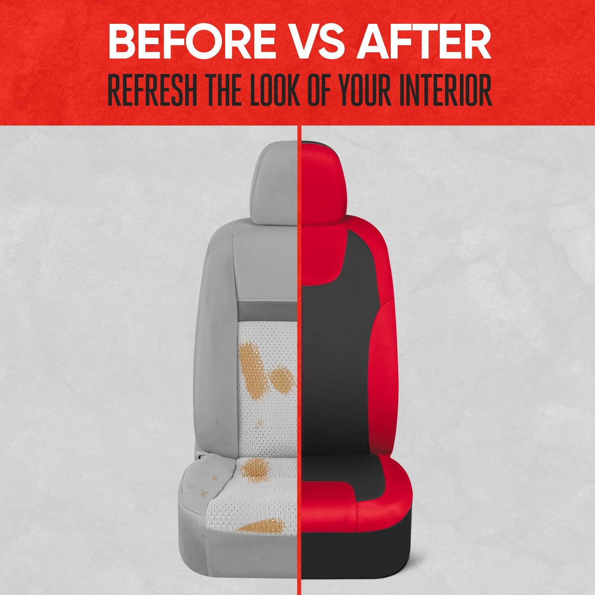 MotorTrend 2-Pack Premium Zwei-Tone Neopren-Vordersitzabdeckungen - rot / schwarz