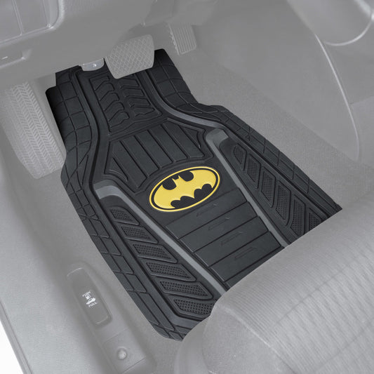 Warner Bros DC Comics 2-Piece Armored Batman Logo Vorderbodenmatten - Heavy Duty, All Weather, Trimmen Sie, um zu passen