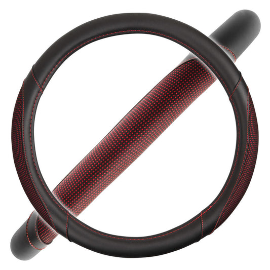 MotorTrend gepunktete Polyester Comfort Grip Lenkradabdeckung (Fits 14.5' - 15.5')