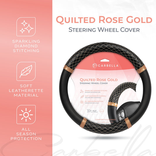 Carbella Bronze Quilted Lenkrad Abdeckung (Fits 14.5' - 15.5')