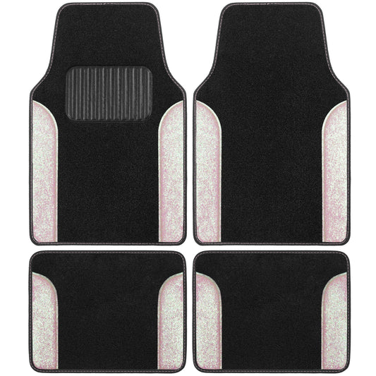 Carbella 4-Piece Sparkle Glitter Vorderbodenmatten und Hinterbodenmatten