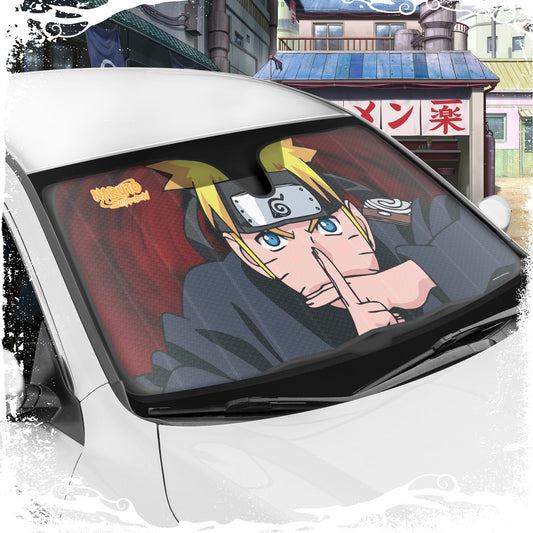 Naruto Shippuden Offiziell lizenzierte Windschutzscheibe Sonnenschutz - Car Sun Shade passt die meisten Autos, LKWs, SUV, & Van - Akatsuki Naruto Merch & Anime Zubehör für Autos - Sunshade Auto Windschutzscheibe - 57 'x 27'