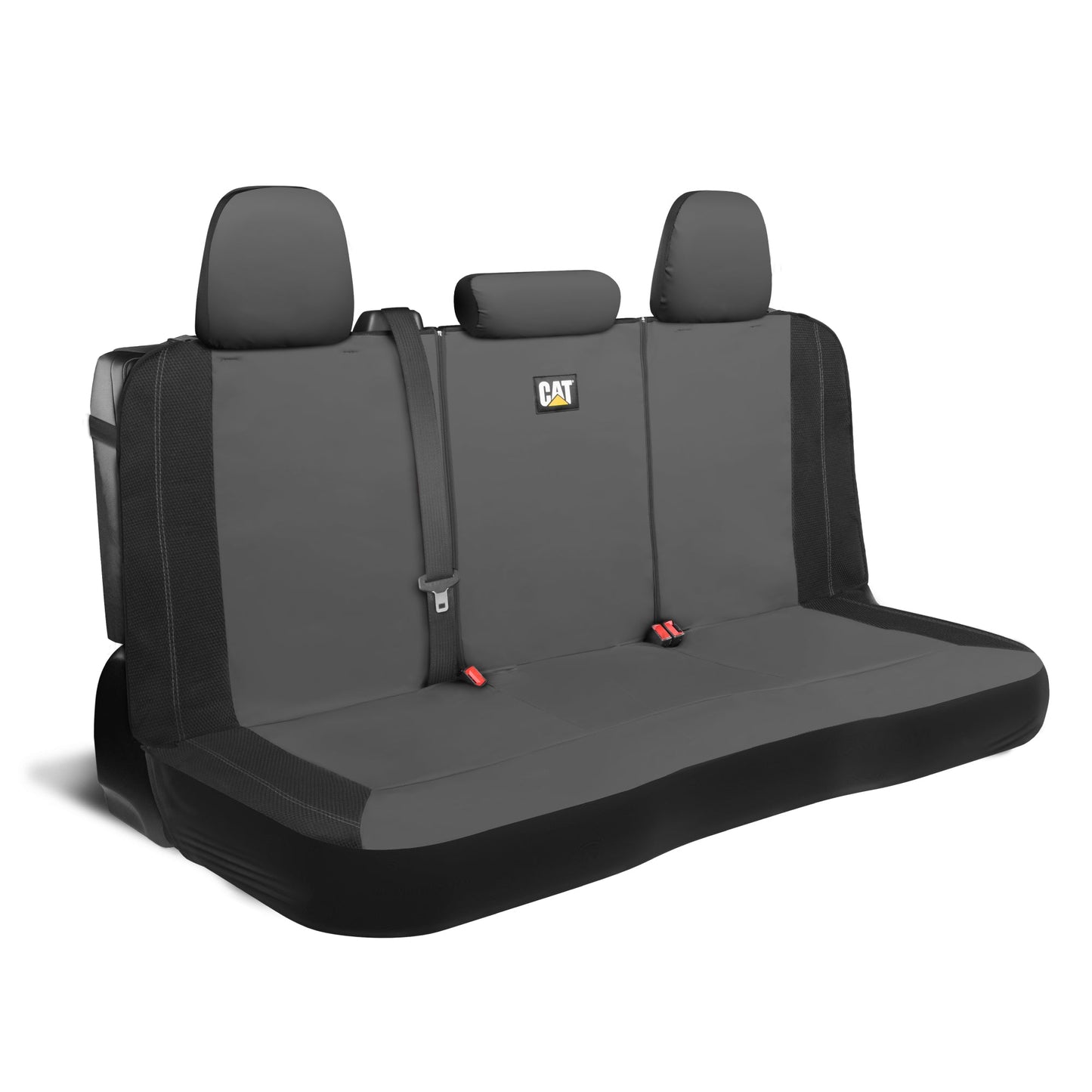 CAT PU Lederrücksitzbezug - Grau, 60/40 Split Fit für Autos, LKWs, SUVs - wasserdicht, kratzfest, semi-universal Fit Rücksitzschutz für die meisten Auto-Innenraum - Einfach zu installieren