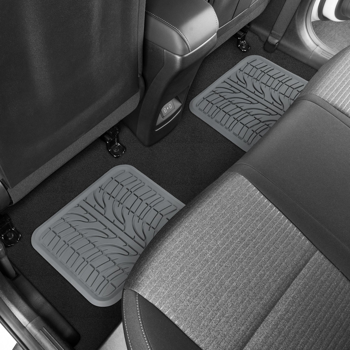 MotorTrend 4-Piece Grand Prix Reifenlaufflächen-Frontbodenmatten und Hinterbodenmatten - Heavy Duty, All Weather, Trimm to Fit