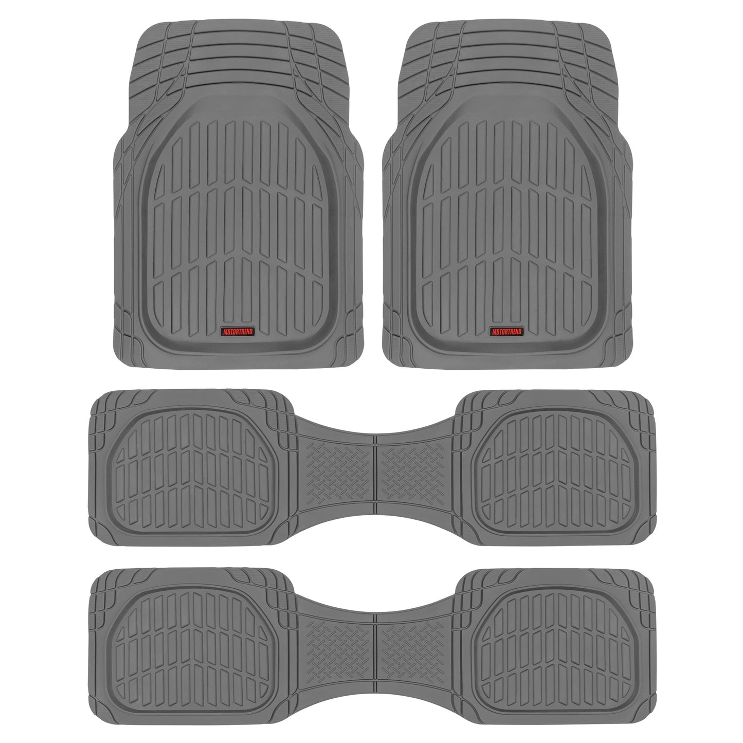 MotorTrend 4-Piece 3-Rows FlexTough Deep Dish Vorderbodenmatten, Mittelbodenmatten und Hinterbodenmatte