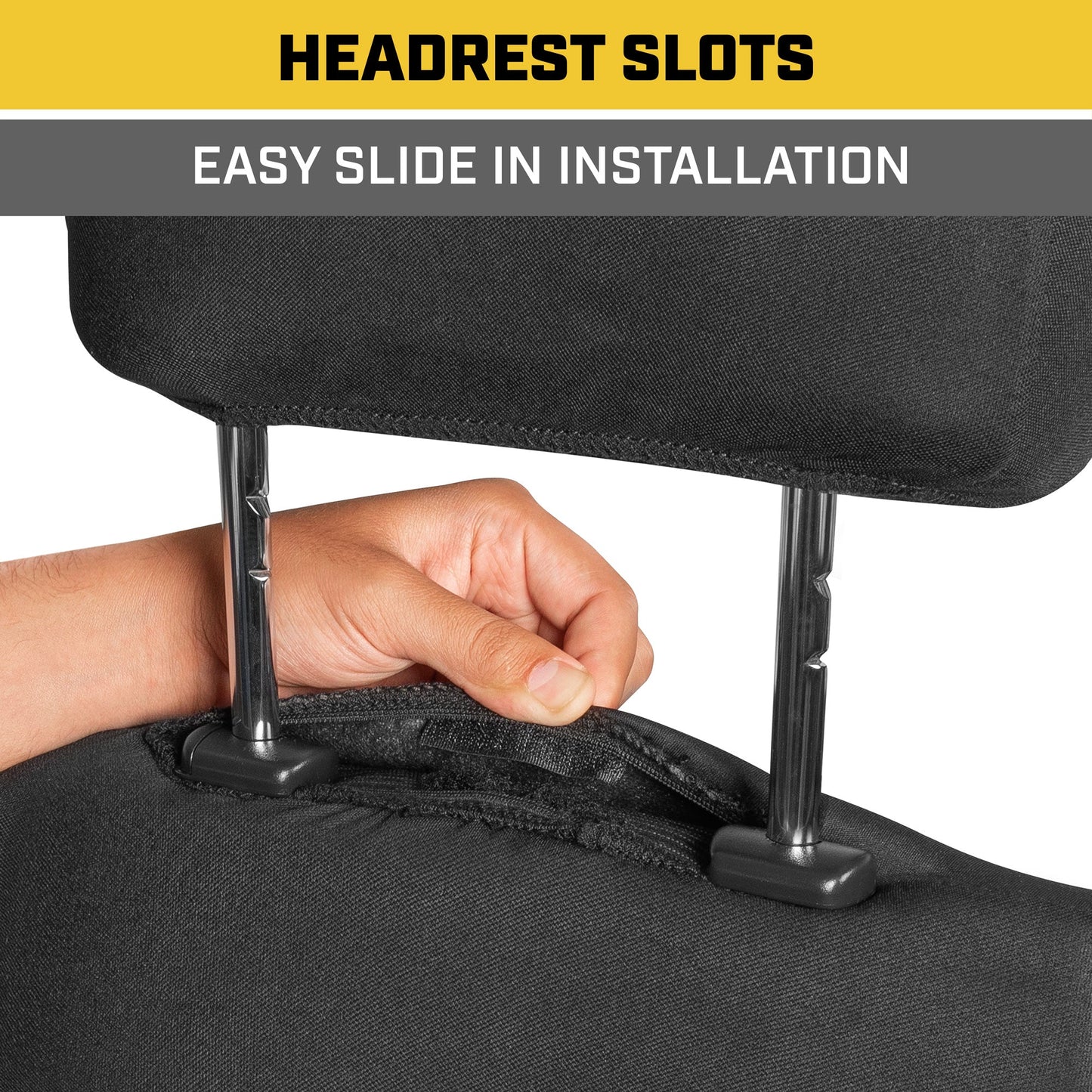 CAT Black & Gray Car Seat Covers Full Set – Front Seat Covers & Rear Bench Seat Cover – Airbag-kompatibel, 60/40 Split Bench für LKW, PKW & SUVs – Automotive Interior Seat Protection Zubehör – Alias 639034929689400484