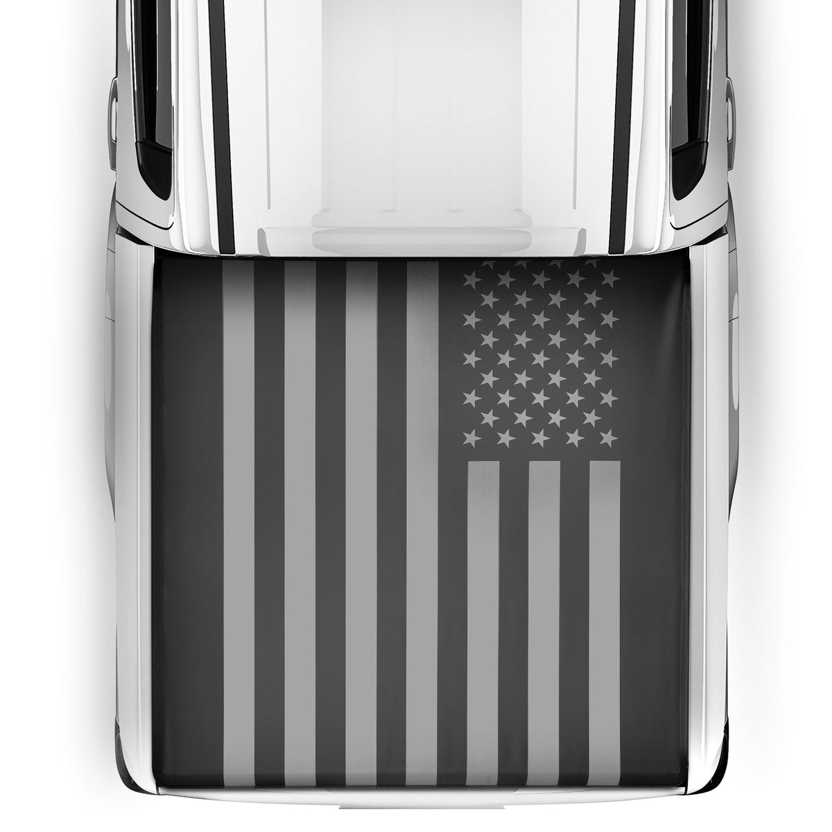 MotorBox USA Black American Flag Soft Roll-Up Retractable Tonneau Cover für Chevrolet Silverado 1500 (2007 - 2018), GMC Sierra 1500 (2007 - 2018) - 5,8' Bett