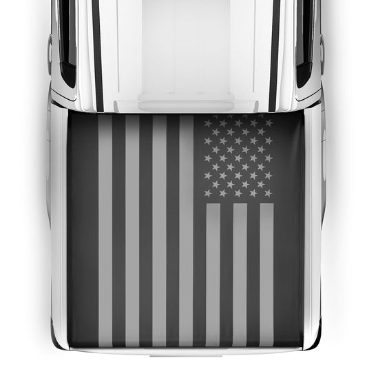MotorBox USA Black American Flag Soft Roll-Up Retractable Tonneau Cover für Chevrolet Silverado 1500 (2007 - 2018), GMC Sierra 1500 (2007 - 2018) - 5,8' Bett