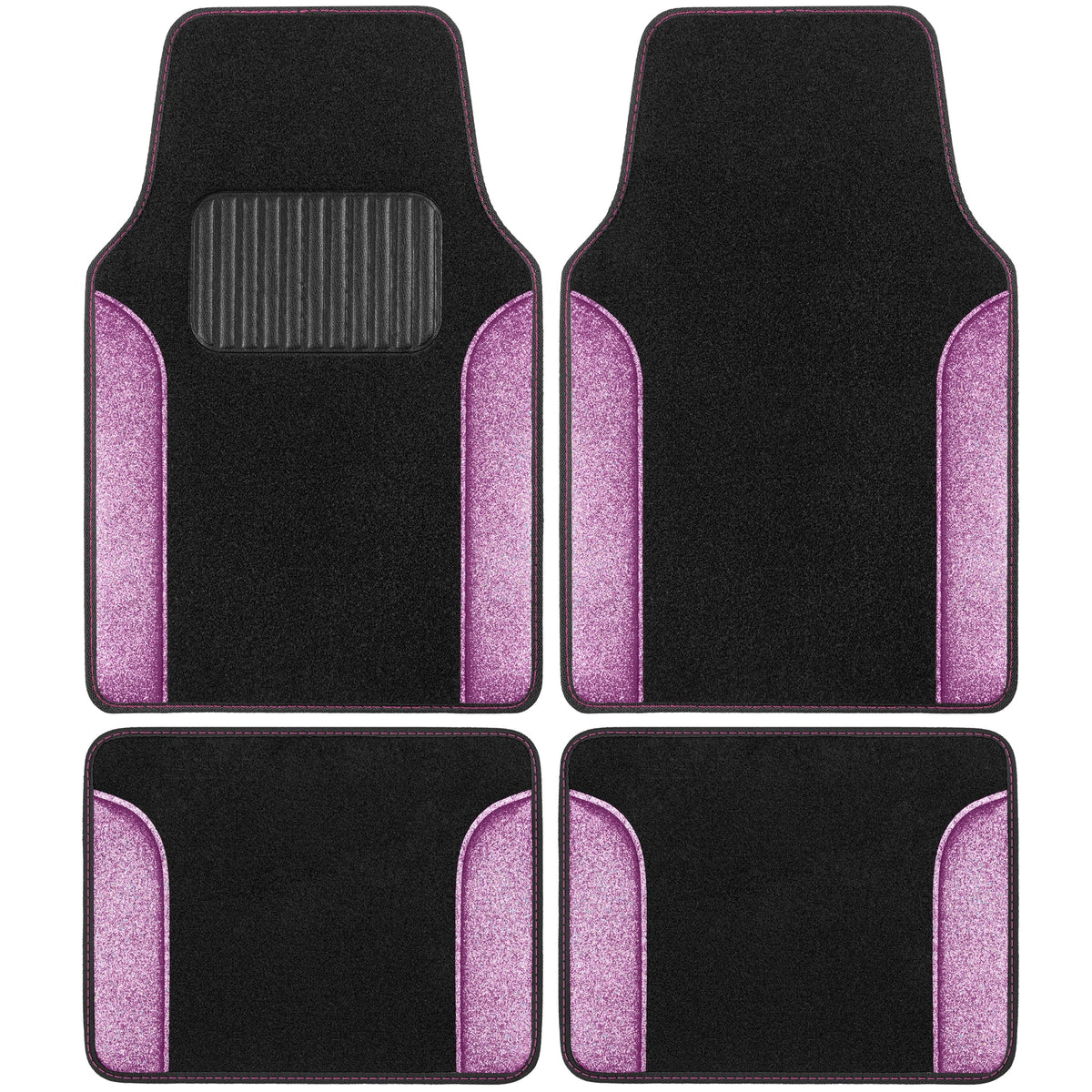 Carbella 4-Piece Sparkle Glitter Vorderbodenmatten und Hinterbodenmatten