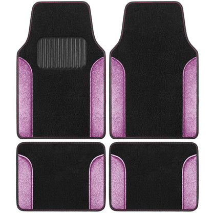 Carbella 4-Piece Sparkle Glitter Vorderbodenmatten und Hinterbodenmatten