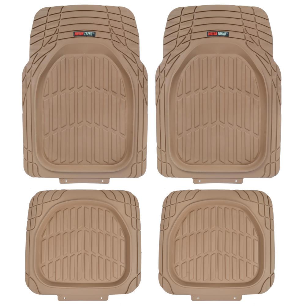 MotorTrend 4-Piece FlexTough Schildkröten Vorderbodenmatten und Hinterbodenmatten