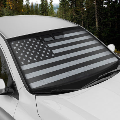 BDK USA Black American Flag Front Windschutzscheibe Sunshade XXL (64' x 32')