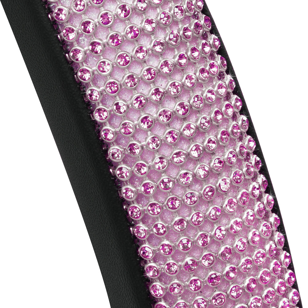 Carbella Bling Rhinestones Lederlenkradabdeckung (Fits 14.5' - 15.5')