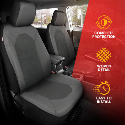 Motor Trend Kohle grau Autositz Abdeckungen Set - 2 Vordersitze - Spill-Proof Neopren CarSeat Cover Protector für Autos - Automotive Interior Car Zubehör für SUV & Kleine LKW - Semi Universal Fit