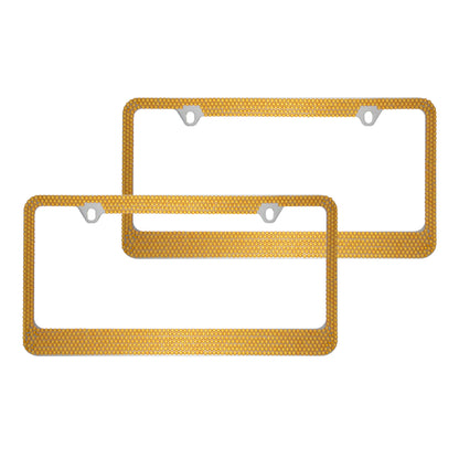 Rostbeständiges verchromtes Die-Cast-Edelmetall-Lizenzplattenrahmen / -halter Universalgröße - Blank Metal Design (Paket von 2)