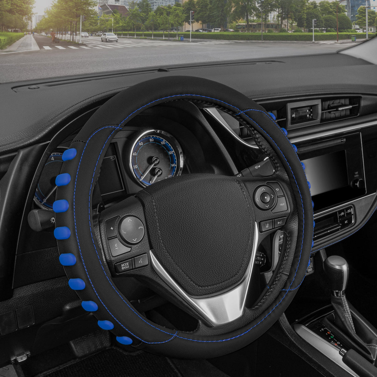 MotorTrend FlexGrip Lenkradabdeckung mit erhöhten Bump Grips (Fits 14.5' - 15.5')