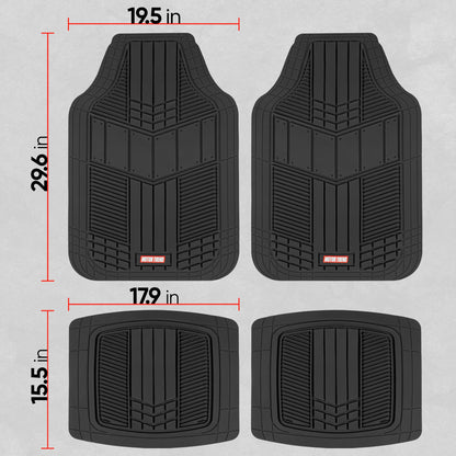 MotorTrend 4-Piece DualFlex Deep Drainage Kanäle Vorderbodenmatten und Hinterbodenmatten - Heavy Duty, All Weather, Trimmen Sie, um zu passen