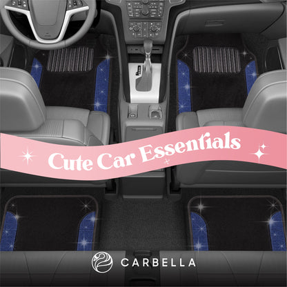 Carbella 4-Piece Diamond Bling Vorderbodenmatten und Hinterbodenmatten - Blau