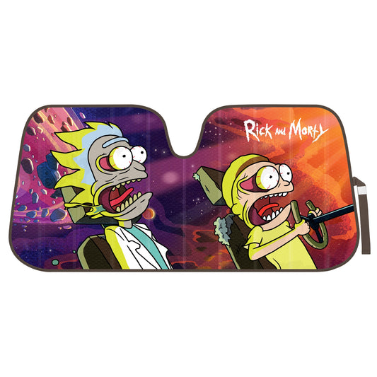 Rick und Morty Car Windschutzscheibe Sonnenschutz-Akkordeon-Stil für Auto Front Windschutzscheibe Fenster - 58' (W) x 27' (L)