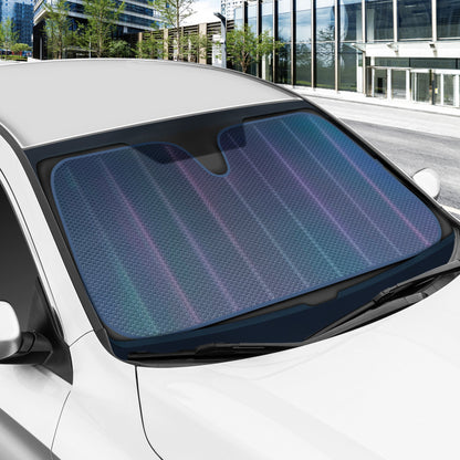 BDK Iridescent Mermaid, Hologrammfolie, Chameleon Front Windschutzscheibe Sonnenschutz, Doppelblasen-Akkordeon Falt Auto Sonnenschutz für Auto LKW SUV 58 x 27 Zoll