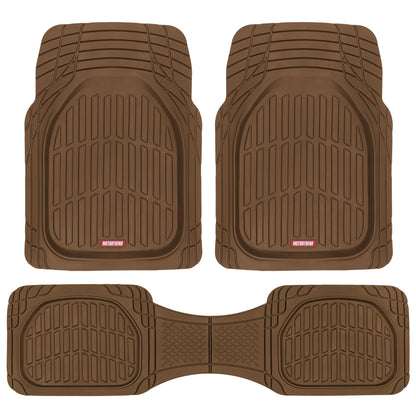 MotorTrend 3-Piece FlexTough Deep Dish Vorderbodenmatten und Hinterbodenmatte - Heavy Duty, All Weather, Trimmen Sie, um zu passen