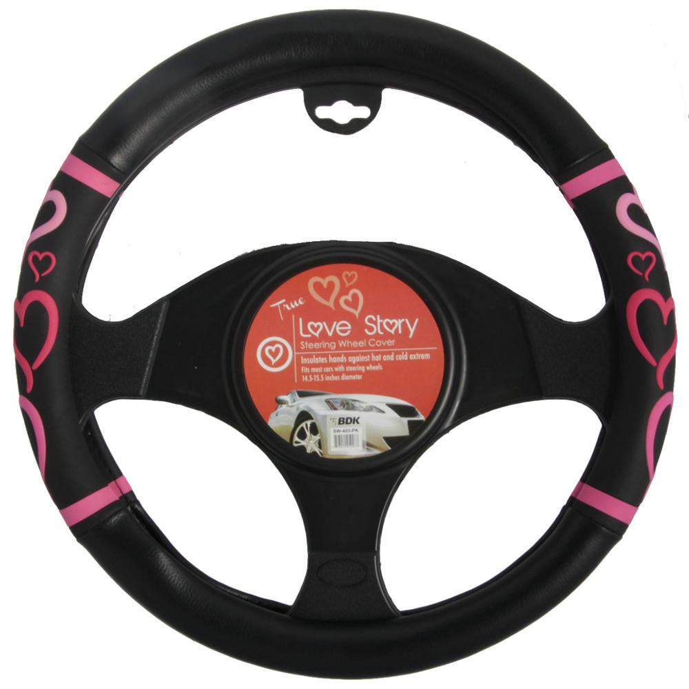 BDK Pink Hearts Lenkradabdeckungen (Fits 14.5' - 15.5')