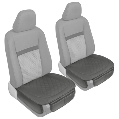 MotorTrend 2-Pack gepolsterte Faux Leather Diamond Nähte Sitzbezüge mit Front Storage Taschen