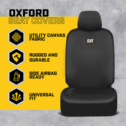 Cat® Heavy Duty Oxford Car Seat Cover für Auto - Langlebiges Canvas-Material, Universal Fit-Black