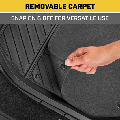 CAT 4-Stück abnehmbare Teppichtiefschalen Vorderbodenmatten und hintere Bodenmatten - Heavy Duty, All Weather, Trimmen, um zu passen