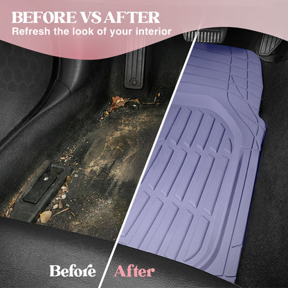 Carbella 3-Piece Front Floor Matts und Rear Floor Matts - Heavy Duty Deep Dish - Lavendel