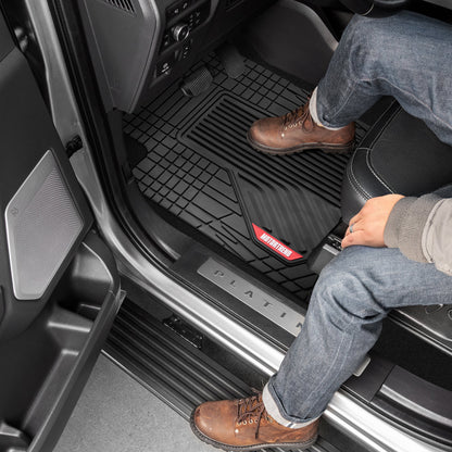 MotorTrend 3-Piece Raised Ridge Multi-Channel Front Floor Matts und Rear Floor Mat - Heavy Duty, All Weather, Trim to Fit