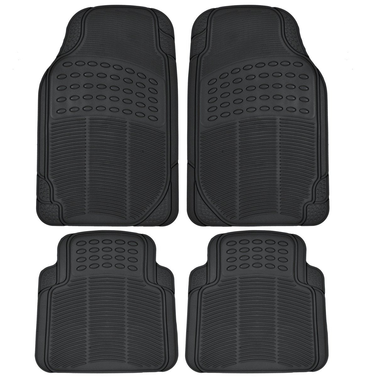 BDK 4-Piece Cushioned Grip Pad Vorderbodenmatten und hintere Bodenmatten - Heavy Duty, All Weather, Trimmen Sie, um zu passen