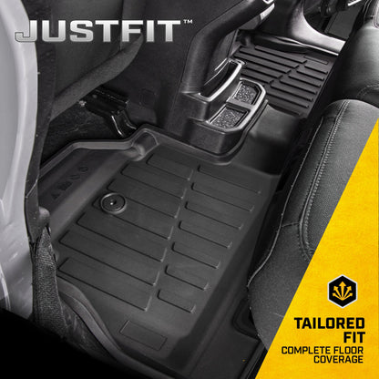 CAT 3-Stück JustFit 3D Bodeneinlagematten für Jeep Wrangler 4WD (2018 - 2026) - All Weather, Heavy Duty, Custom Fit